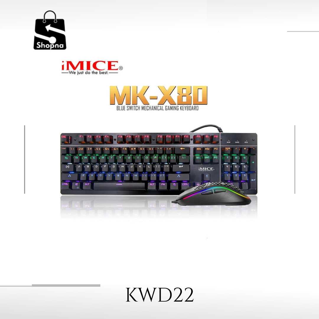 iMice Mechanical Keyboard RGB Backlit + Honeycomb Gaming Mouse + Free Mousepad | Shopna Online Store .