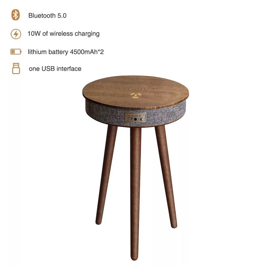 Smart coffee table stereo cube bluetooth speaker with wireless charging side table creative coffee small round table | Shopna Online Store .