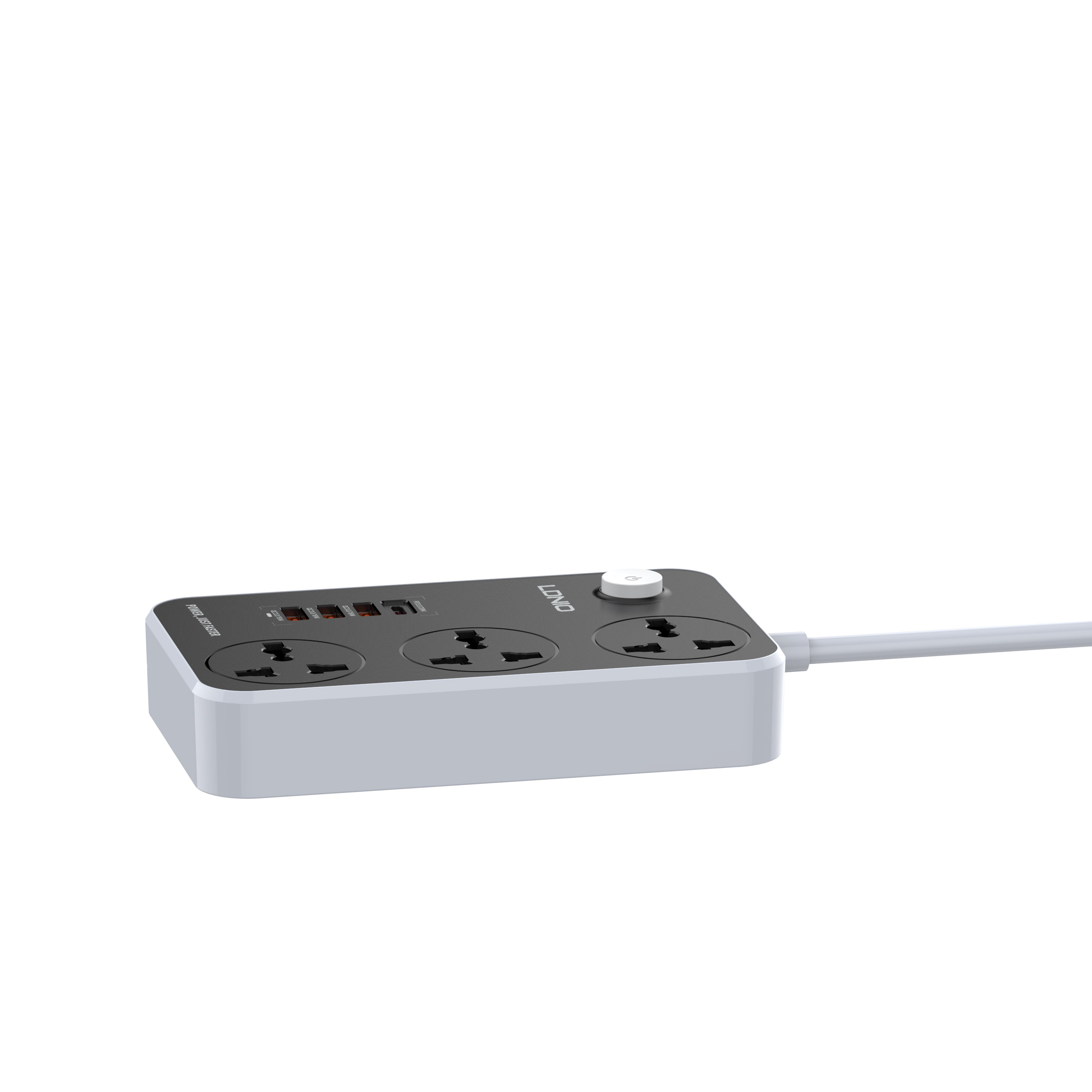 LDNIO Super Fast Charging Power Strip With 3 USB Ports and Type-C Port | Shopna Online Store .