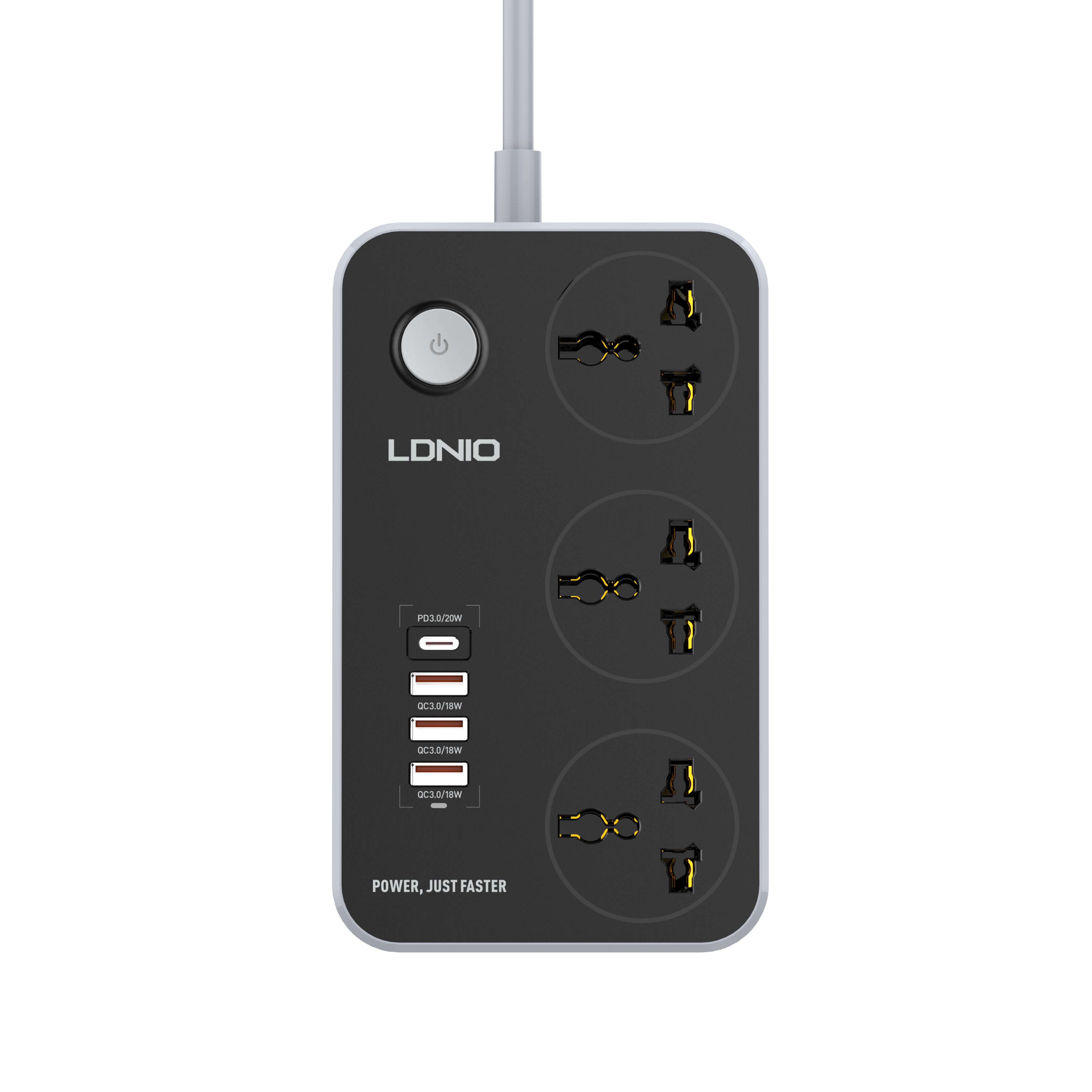 LDNIO Super Fast Charging Power Strip With 3 USB Ports and Type-C Port | Shopna Online Store .