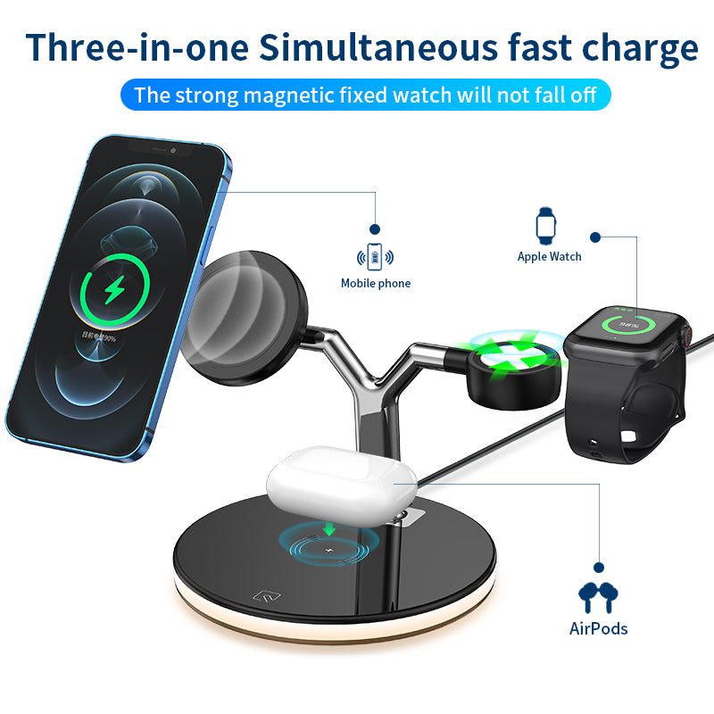 3 in 1 Magnetic Wireless Charger 25W Qi Fast Charging Station | Shopna Online Store .