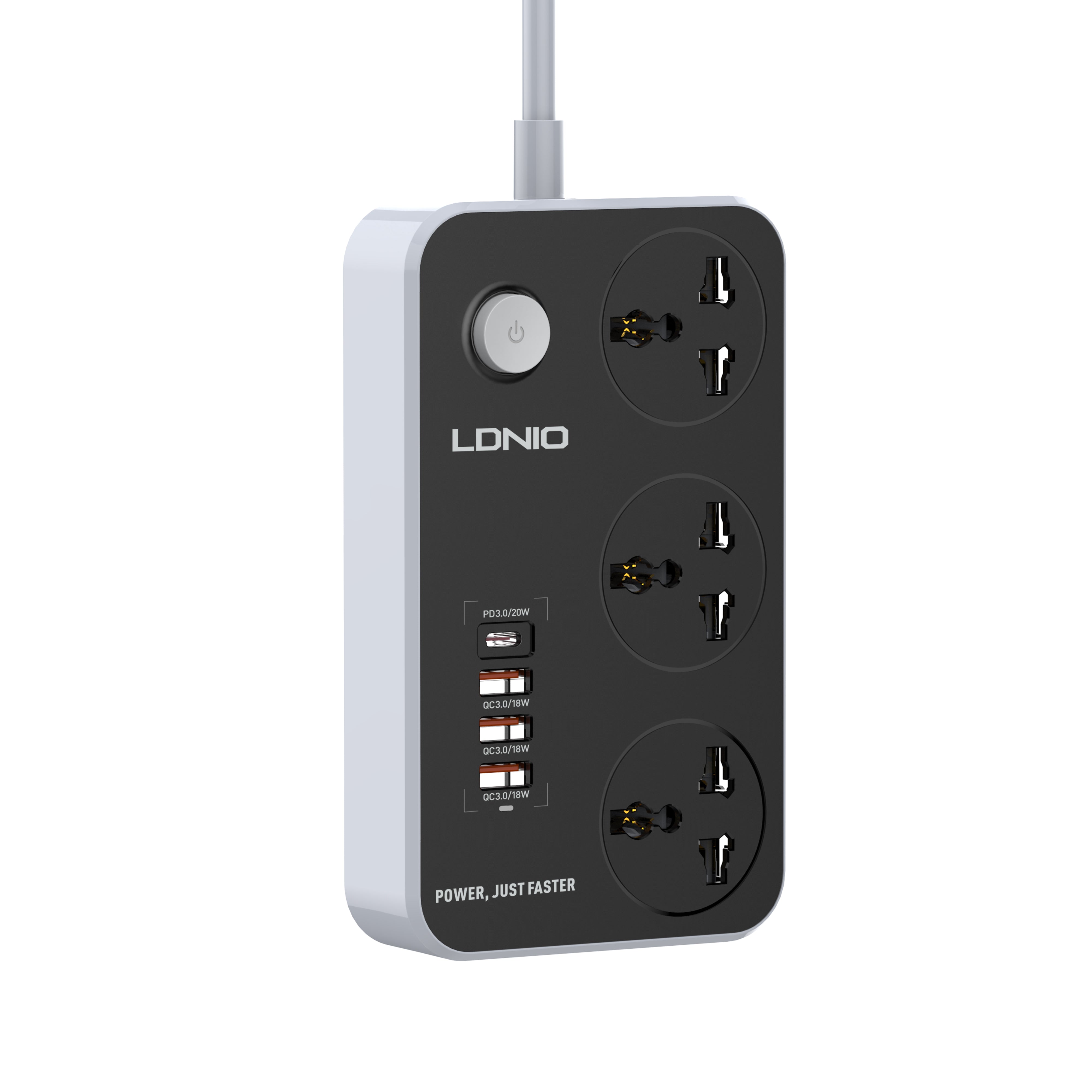 LDNIO Super Fast Charging Power Strip With 3 USB Ports and Type-C Port | Shopna Online Store .