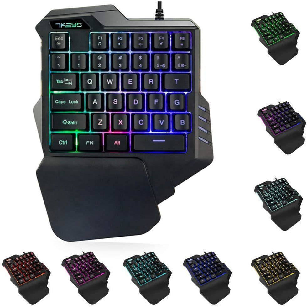 G30 Wired Gaming Keyboard with LED Backlight, Single Hand 35 Keys Membrane Keyboard for PUBG / Freefire / CF Mobile | Shopna Online Store .