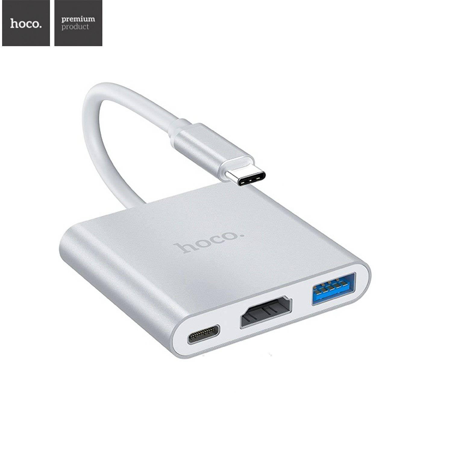 hoco. Type-C hub “HB14 Easy use” USB3.0+HDMI+PD | Shopna Online Store .