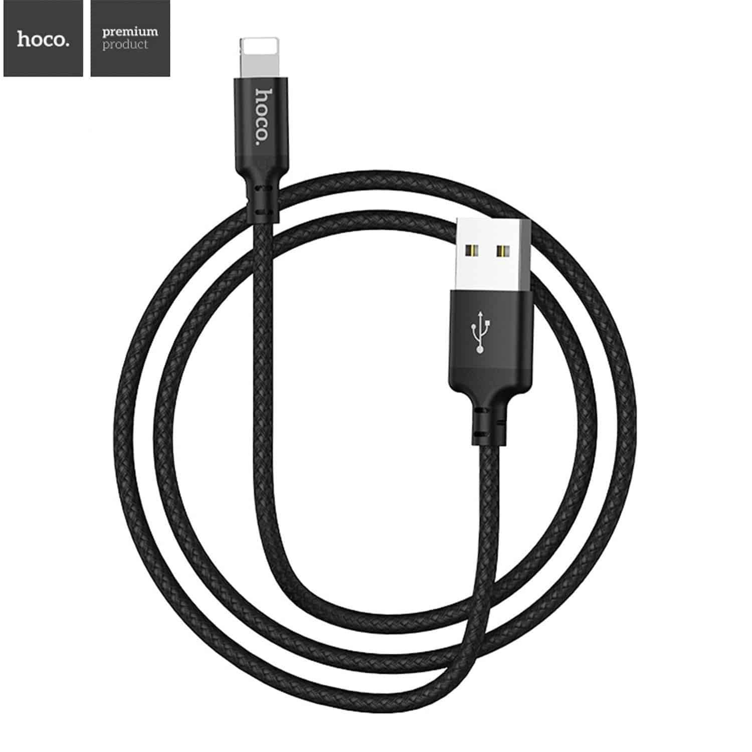 hoco. Cable USB to Lightning “X14 Times speed” charging data sync canned package | Shopna Online Store .