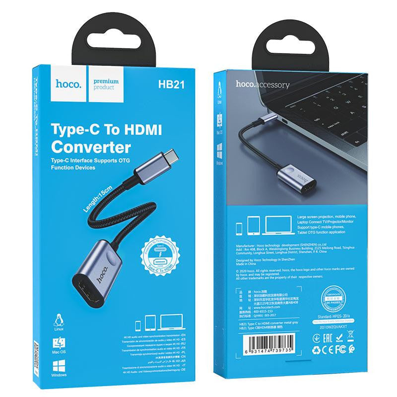 hoco. Converter “HB21” Type-C to HDMI | Shopna Online Store .