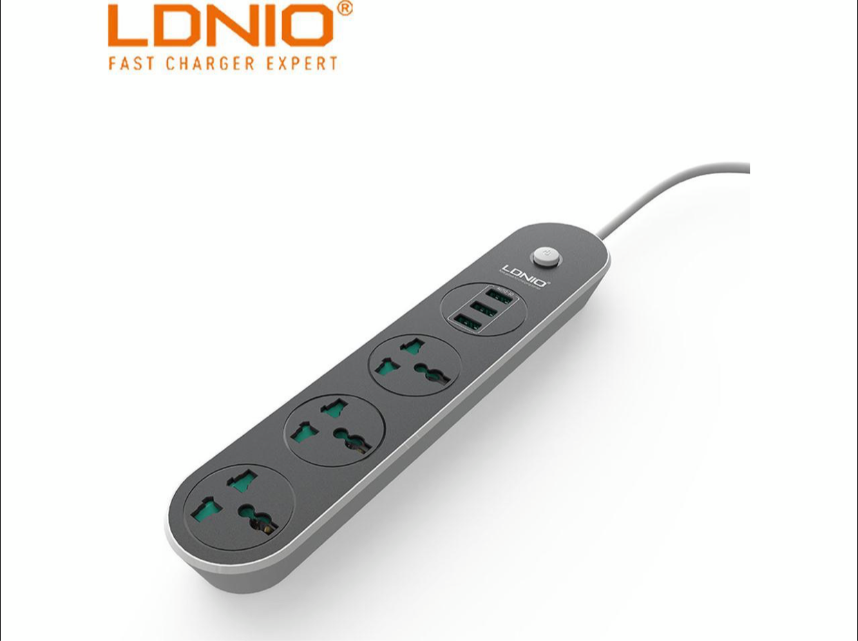 LDNIO Power Socket & Smart 3 USB Charging Ports 3.4A SC3301 | Shopna Online Store .