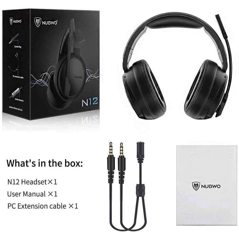 NUBWO N12 Gaming Headphone For PC Laptop With Mic Noise Cancelling 3.5mm AUX Volume Control Over-ear Headset | Shopna Online Store .